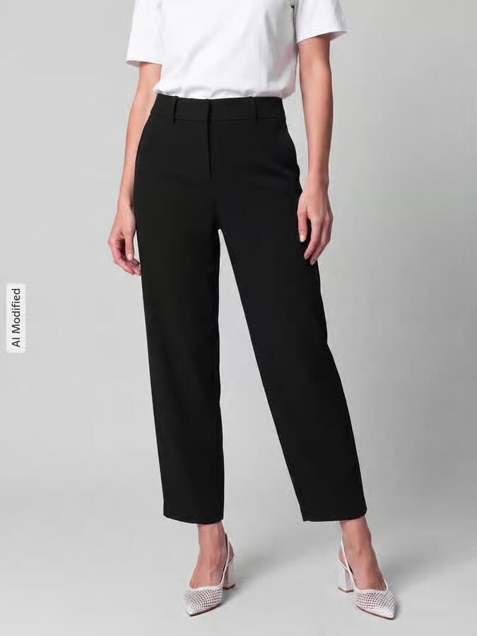 OPUS PANTS Recht broek met bandplooien model 'Mette'