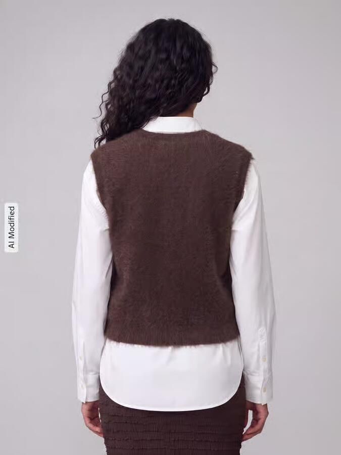 OPUS PANTS Regular fit mouwloos vest met wol model 'Porah'