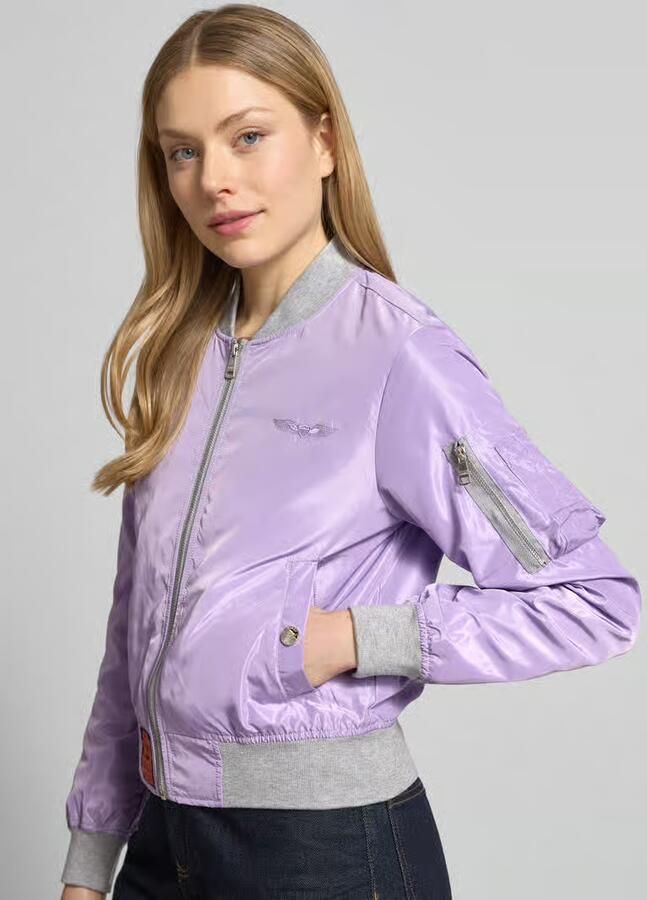 Original Bombers bomberjack met labelpatch en ritszak op de mouwen