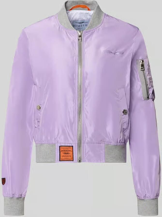 Original Bombers bomberjack met labelpatch en ritszak op de mouwen - Foto 2