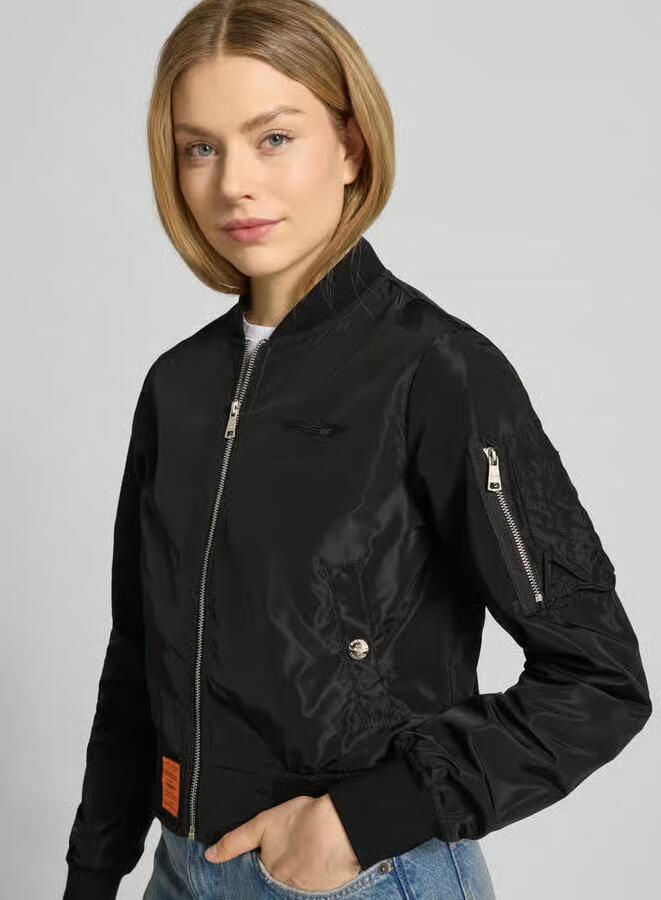 Original Bombers bomberjack met labelpatch en ritszak op de mouwen