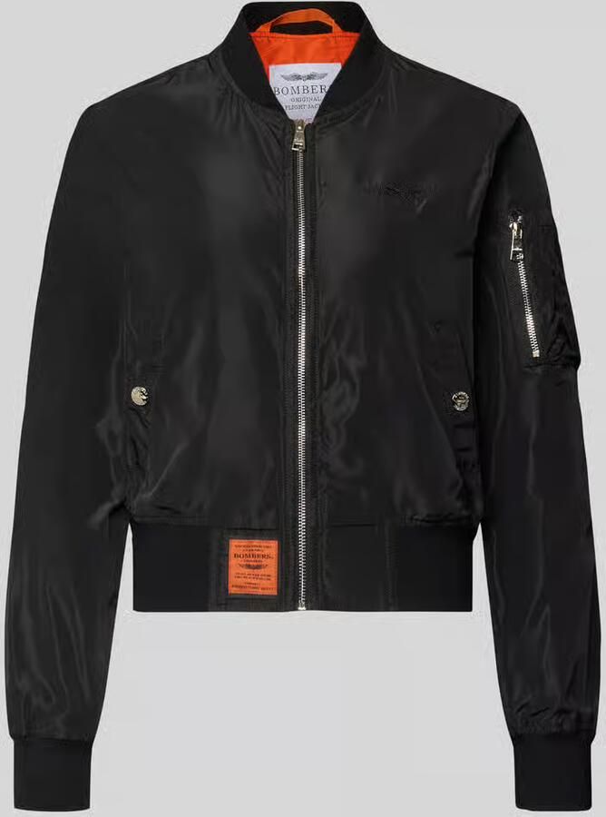 Original Bombers bomberjack met labelpatch en ritszak op de mouwen - Foto 2