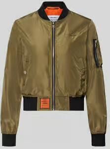 Original Bombers bomberjack met labelpatch en ritszak op de mouwen