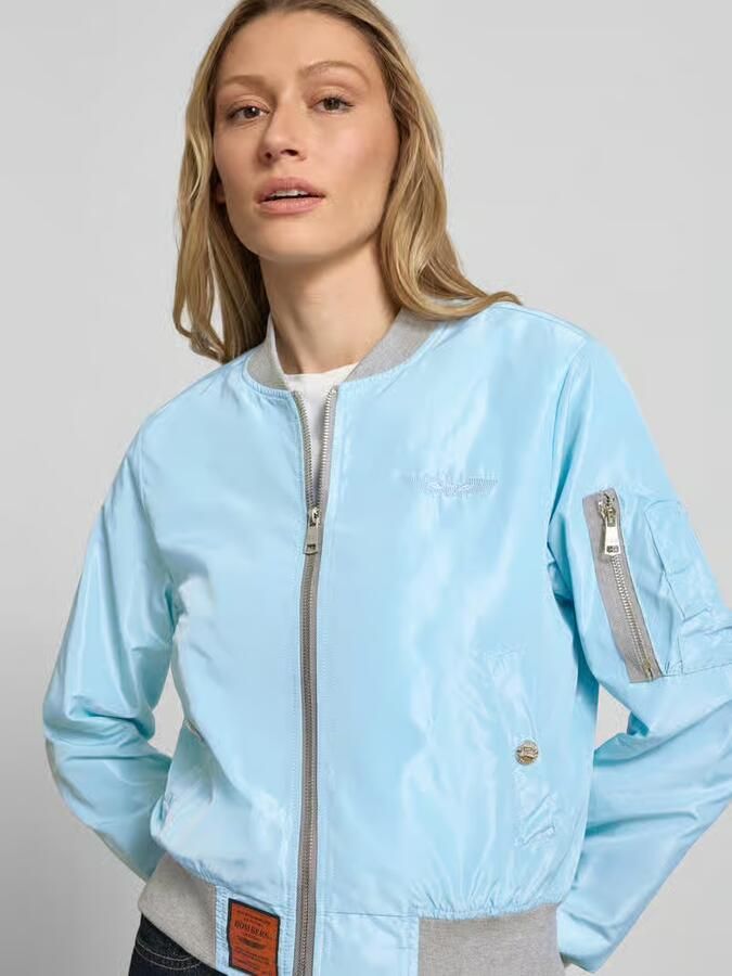 Original Bombers bomberjack met labelpatch en ritszak op de mouwen