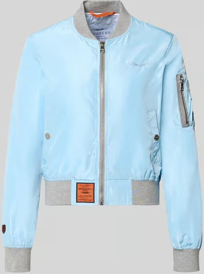 Original Bombers bomberjack met labelpatch en ritszak op de mouwen - Foto 2