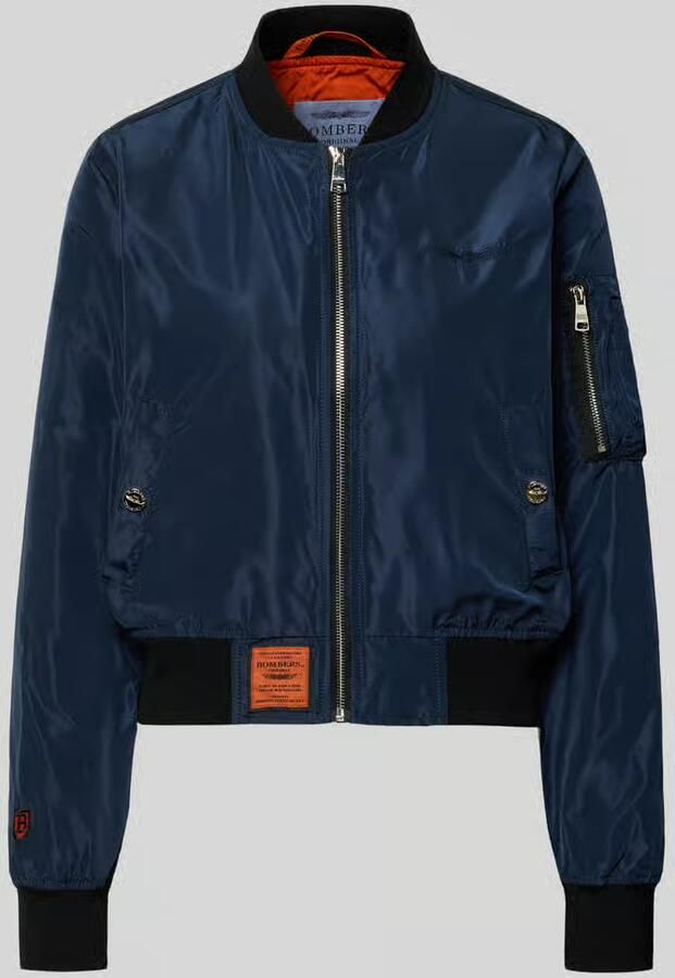 Original Bombers bomberjack met labelpatch en ritszak op de mouwen - Foto 2