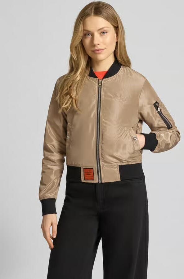 Original Bombers bomberjack met labelpatch en ritszak op de mouwen - Foto 2