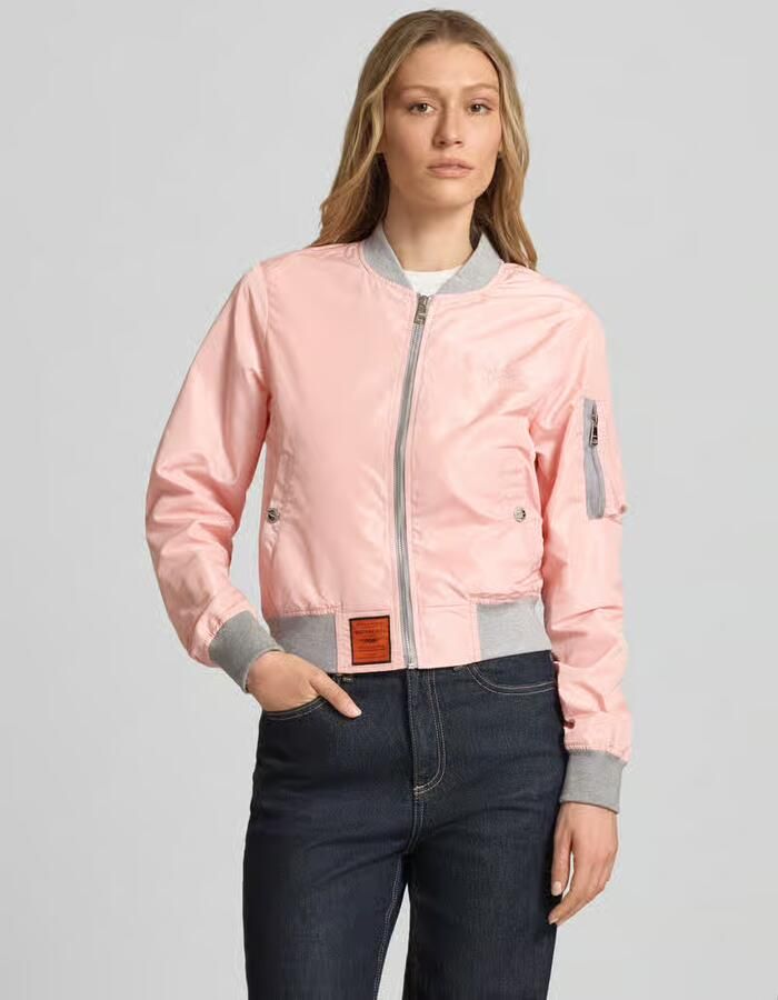 Original Bombers bomberjack met labelpatch en ritszak op de mouwen - Foto 2