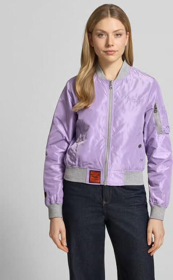 Original Bombers bomberjack met labelpatch en ritszak op de mouwen - Foto 2