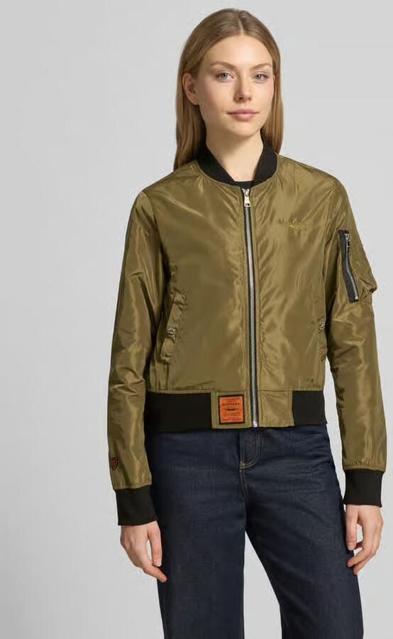 Original Bombers bomberjack met labelpatch en ritszak op de mouwen - Foto 5