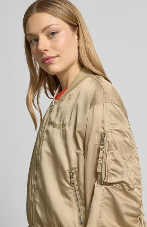 Original Bombers Bomberjack met ritszak op de mouw
