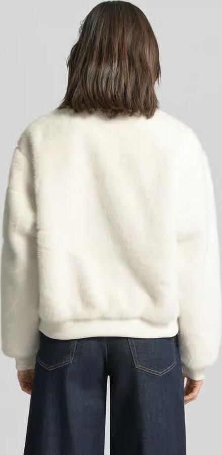 Original Bombers Bomberjack van imitatiebont en tweewegsritssluiting