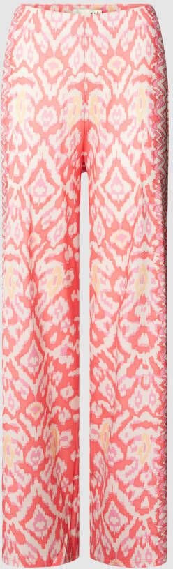 Oui Broek met all-over motief