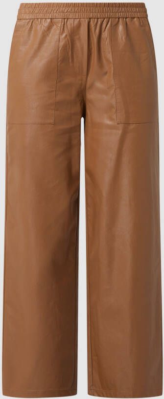 Oui Korte comfortbroek in leerlook