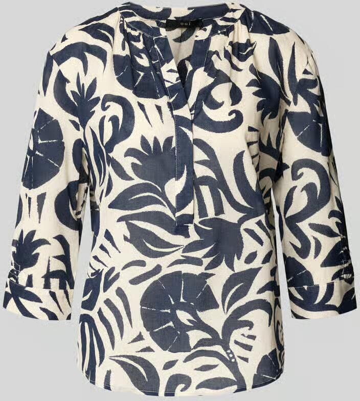 Oui Blouse met tuniekkraag en 3 4-mouw