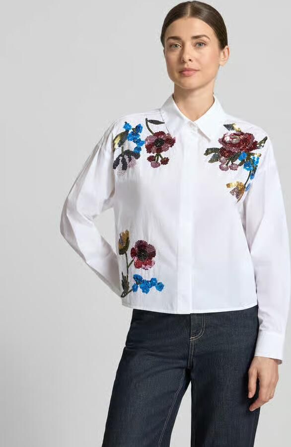 Oui Boxy fit blouse met pailletten - Foto 4
