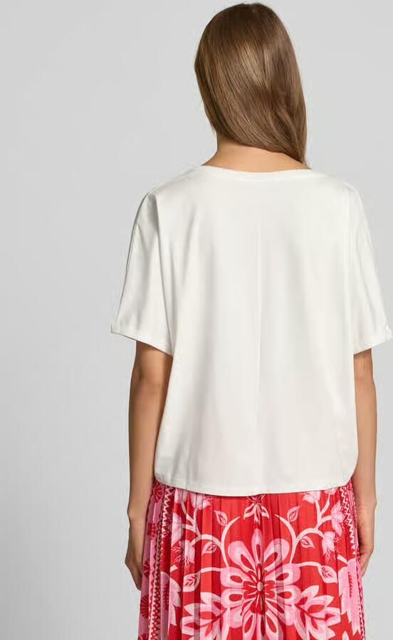 Oui Boxy fit T-shirt met V-hals