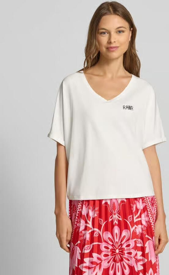 Oui Boxy fit T-shirt met V-hals - Foto 2