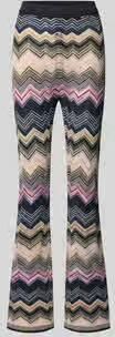 Oui Flared BROEK van Viscosemix in All-over look
