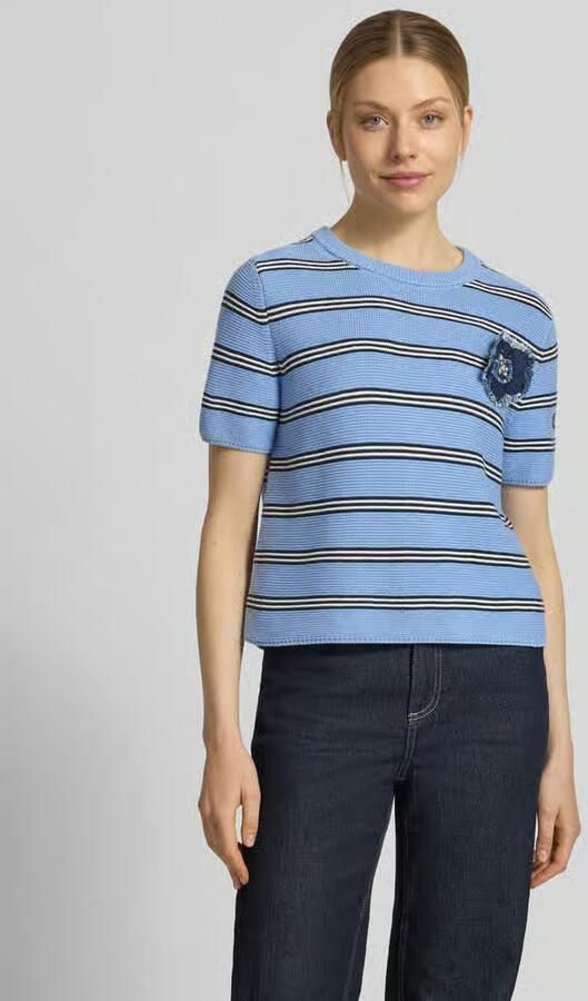 Oui Gebreid shirt met bloemapplicatie - Foto 4