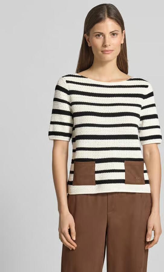Oui Gebreid shirt met opgestikte zakken - Foto 3