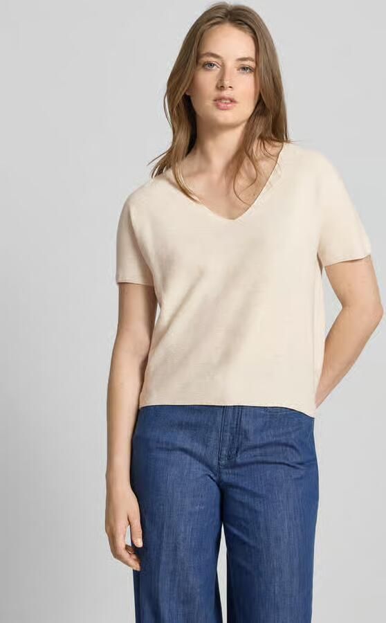 Oui Gebreid shirt met V-hals - Foto 2