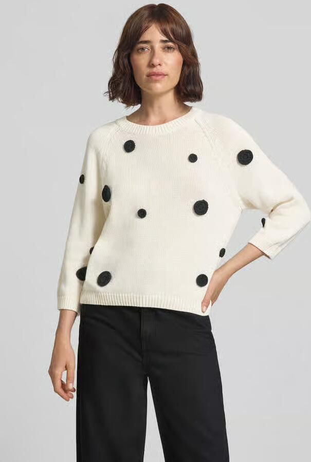 Oui Gebreide pullover in all-over look - Foto 2