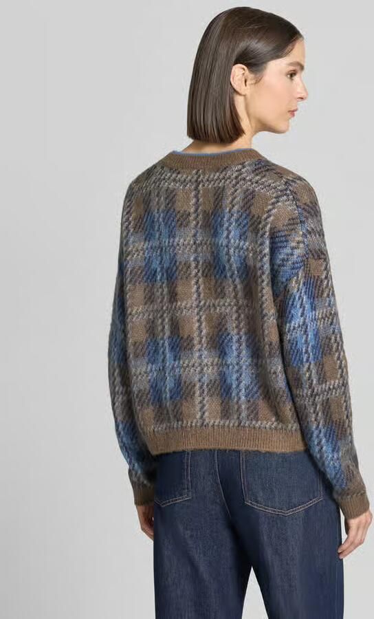 Oui Gebreide pullover in all-over look met ronde hals - Foto 2