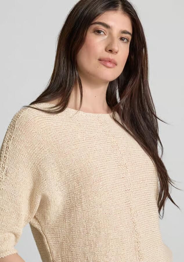 Oui Gebreide pullover met 1 2-mouwen