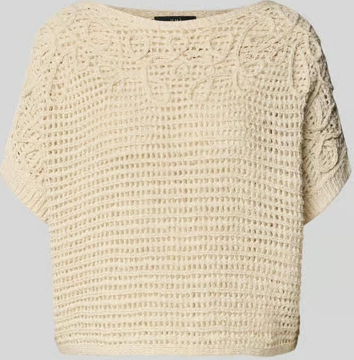 Oui Gebreide pullover met boothals en 1 2-mouwen - Foto 4