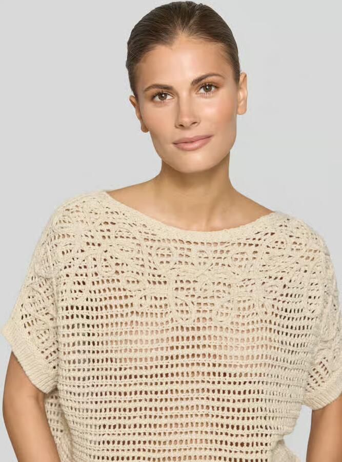 Oui Gebreide pullover met boothals en 1 2-mouwen - Foto 3