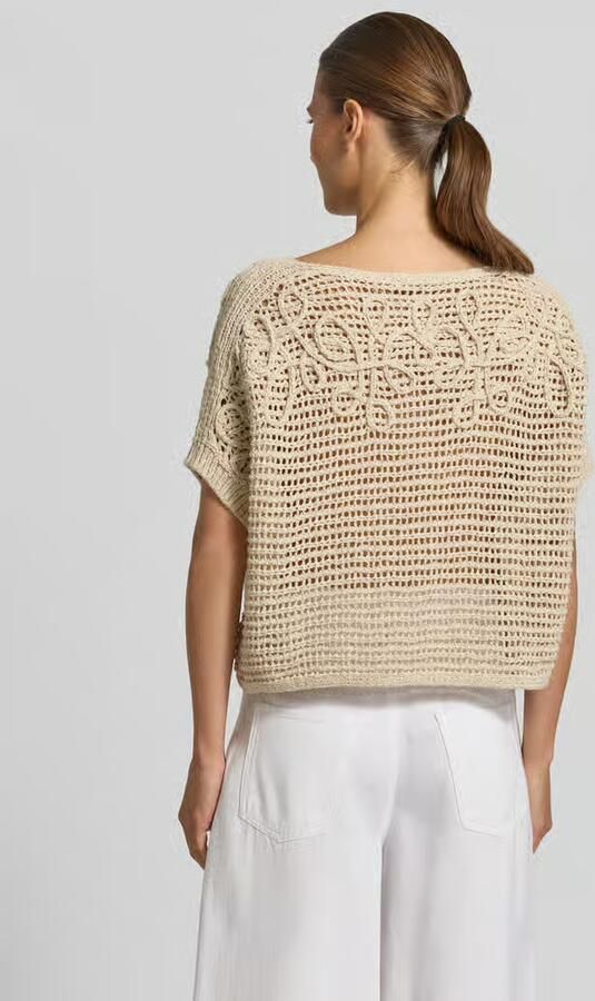 Oui Gebreide pullover met boothals en 1 2-mouwen - Foto 4