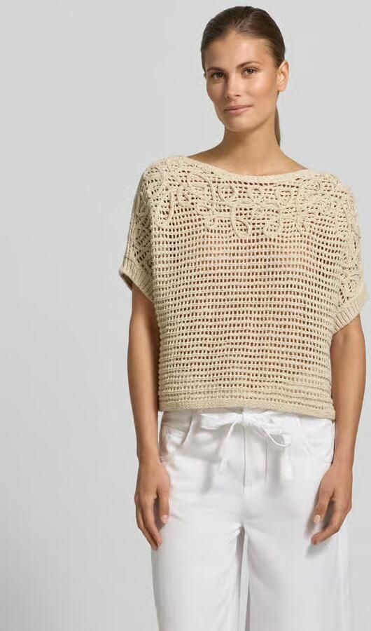 Oui Gebreide pullover met boothals en 1 2-mouwen - Foto 5