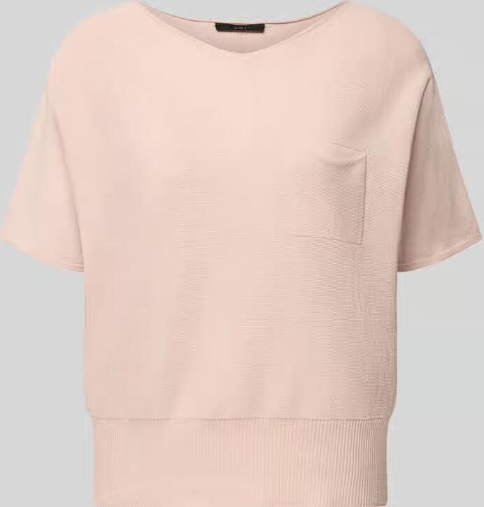 Oui Gebreide pullover met boothals en borstzak