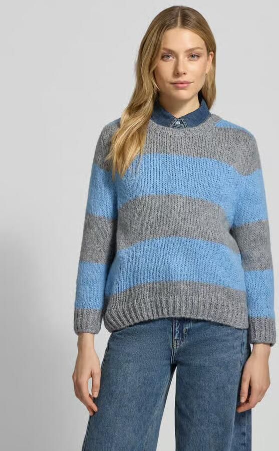 Oui Gebreide pullover met geribde boorden - Foto 3