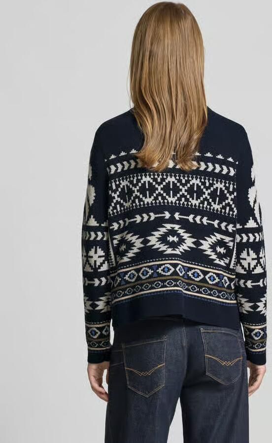 Oui Gebreide pullover met opstaande kraag