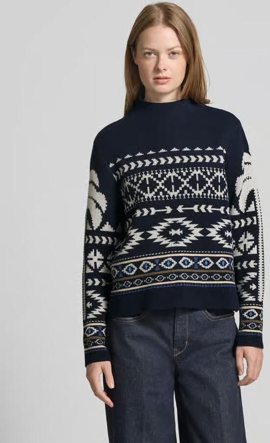 Oui Gebreide pullover met opstaande kraag - Foto 2
