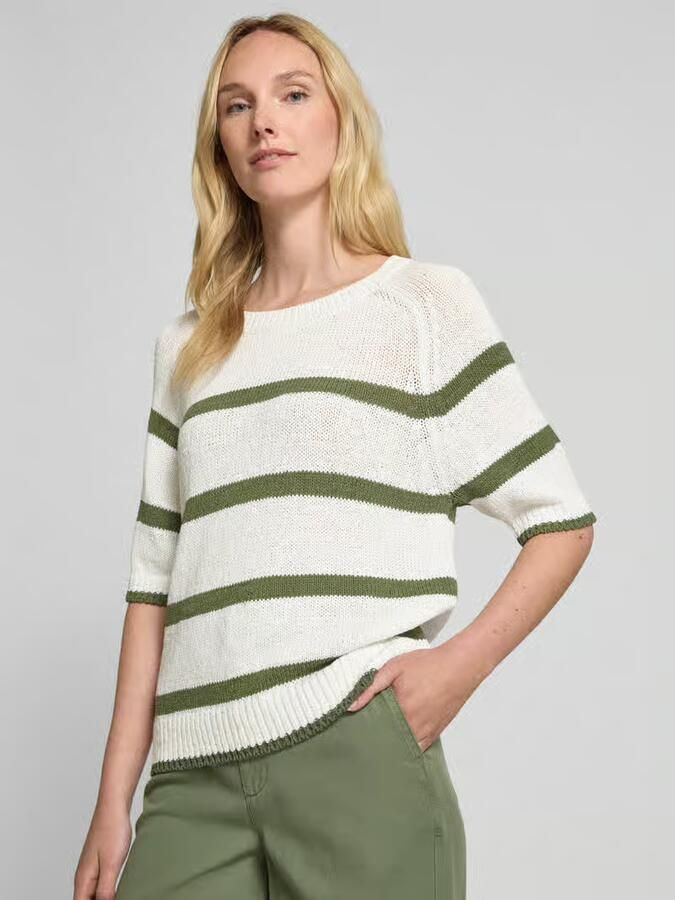 Oui Gebreide pullover met ribboorden