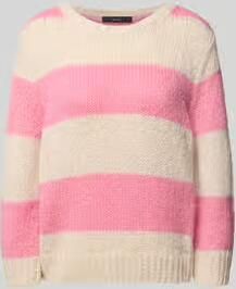 Oui Gebreide pullover met geribde boorden