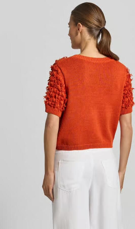 Oui Gebreide pullover met ronde hals en 1 2-mouwen - Foto 2