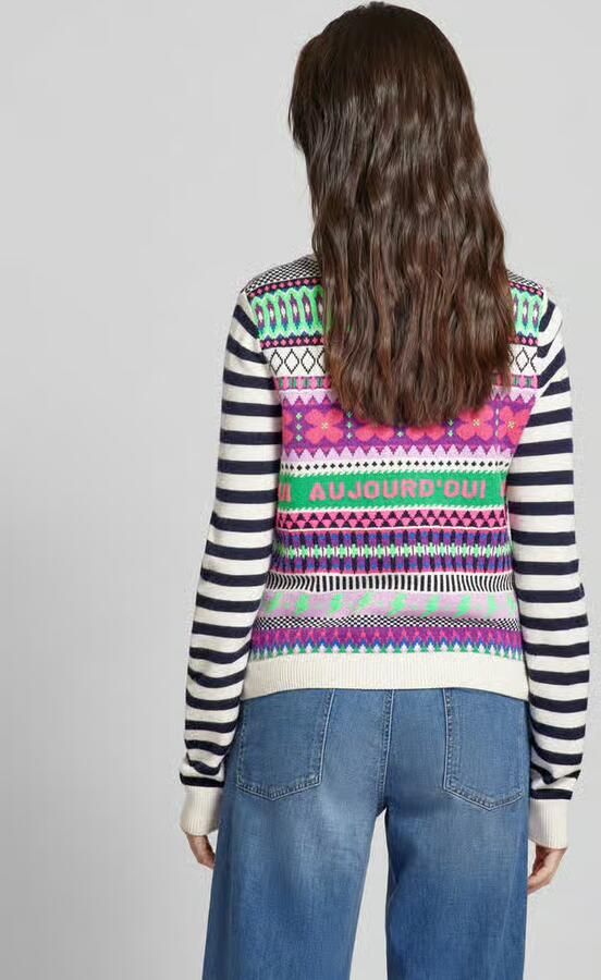 Oui Gebreide pullover met ronde hals