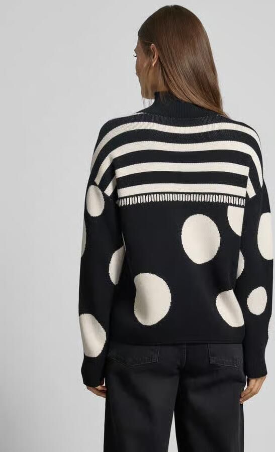 Oui Gebreide pullover met turtleneck