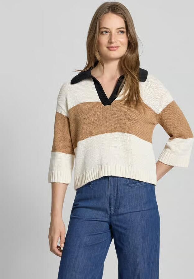 Oui Gebreide pullover met V-hals - Foto 2