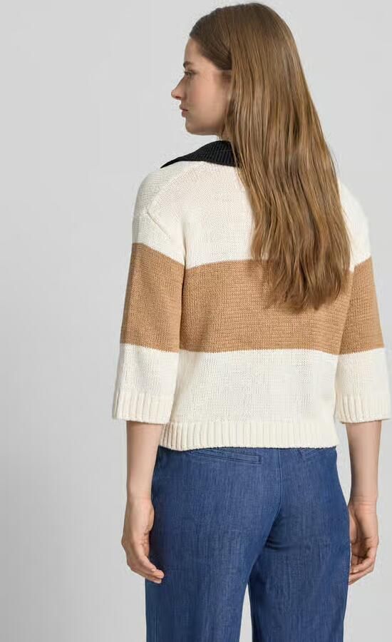 Oui Gebreide pullover met V-hals