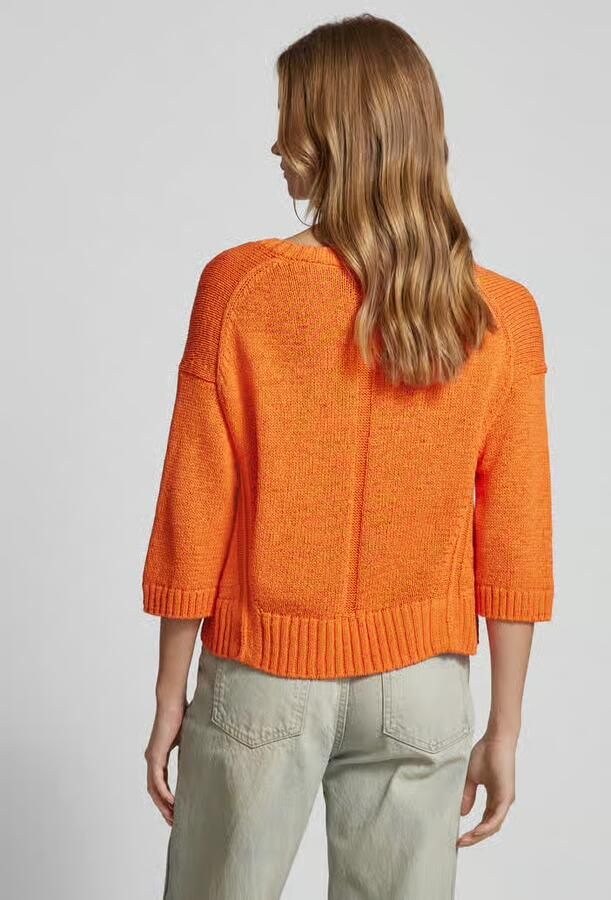 Oui Gebreide pullover met V-hals