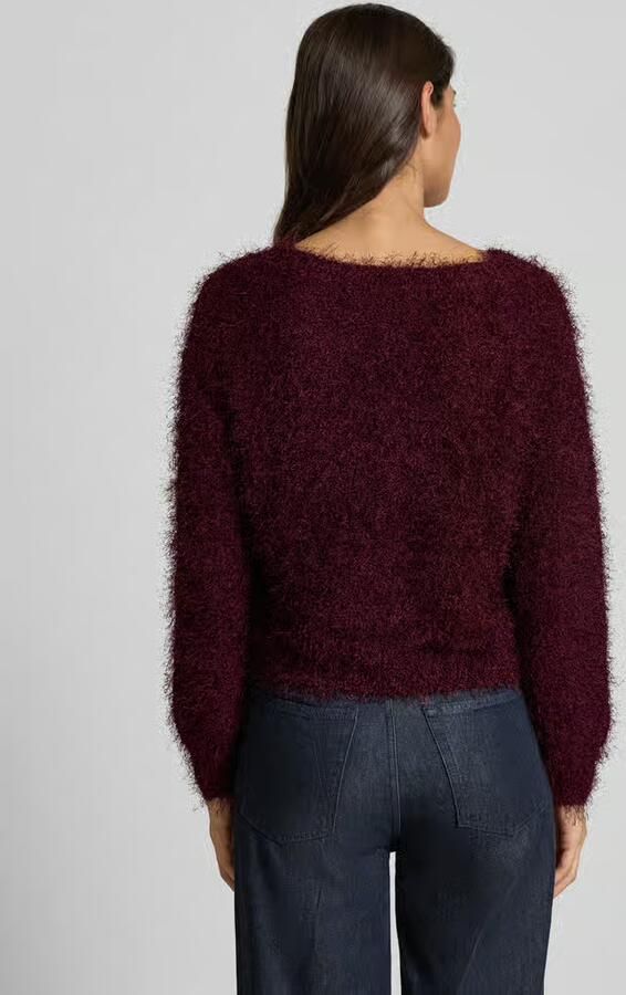 Oui Gebreide pullover van effectgaren met ronde hals - Foto 4