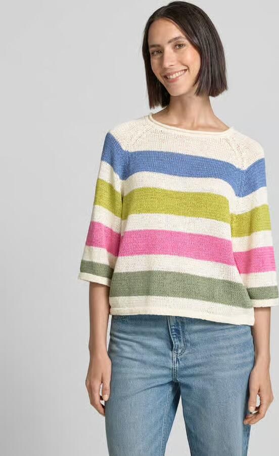 Oui Gebreide pullover van katoenmix - Foto 2