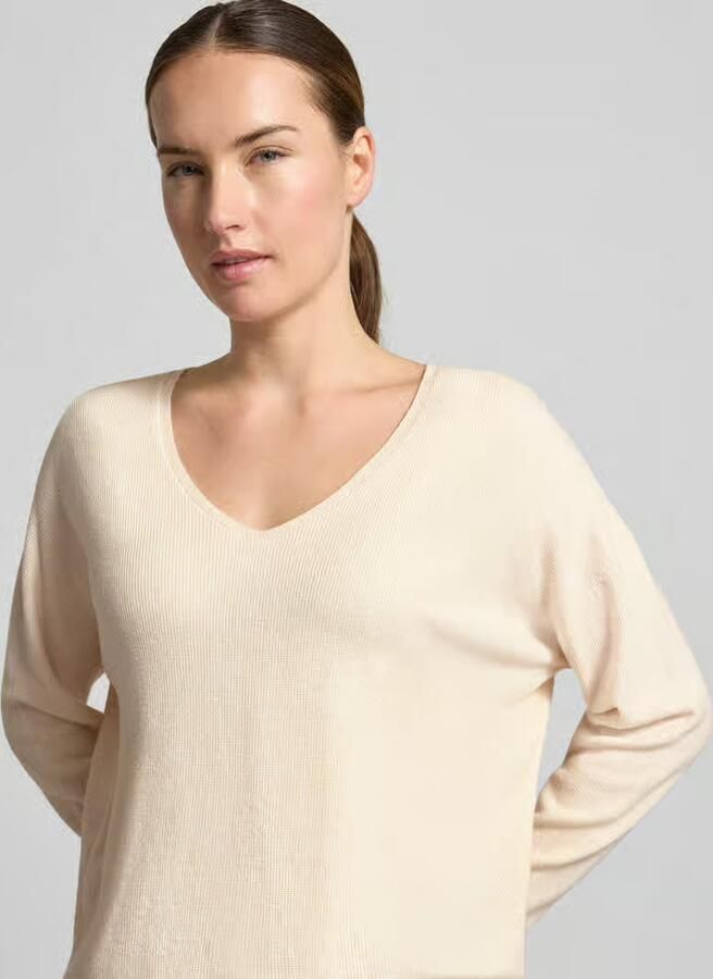 Oui Gebreide pullover met afgeronde V-hals model 'FREYJA' - Foto 2