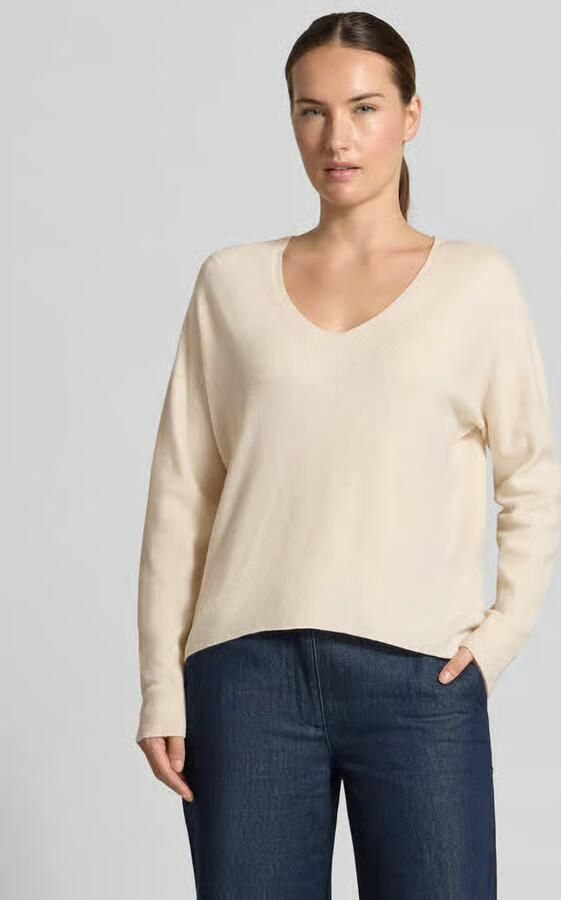 Oui Gebreide pullover met afgeronde V-hals model 'FREYJA' - Foto 4
