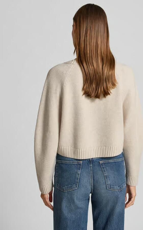 Oui Gebreide pullover van wolmix met ronde hals